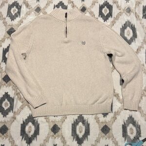 Chaps Men's Cream Zip-Up Sweater